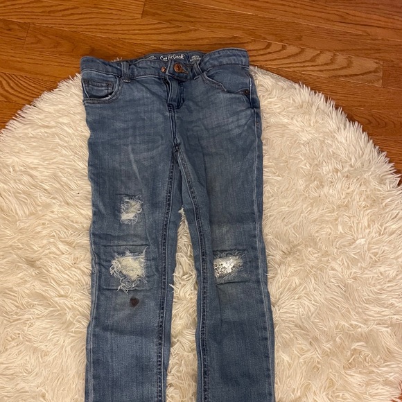 Other - Dark blue jeans with Flip sequins knee